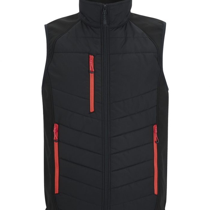 Workwear Extras - Padded Gilet - Black & Red, XL