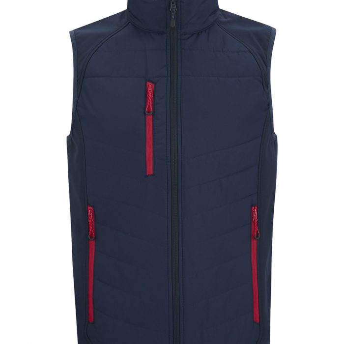 Workwear Extras - Padded Gilet - Navy & Red, L